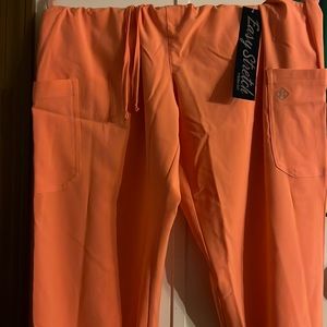These are the pants to the light orange scrub shirt